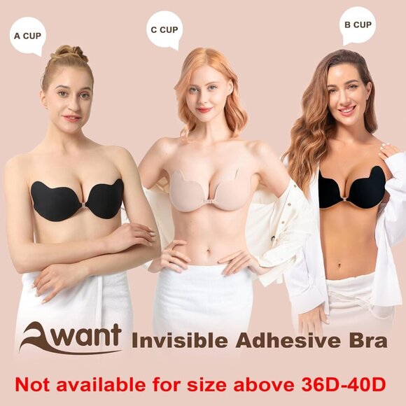 Strapless Backless Sticky Push Up Bra Invisible Stick on Adhesive Bra for Women - Picture 6 of 7